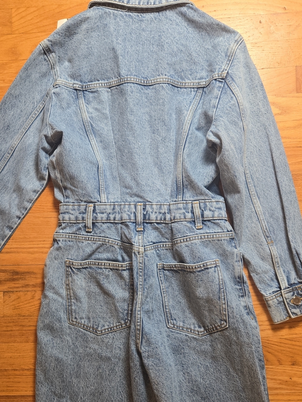Zara Light Blue Denim Jumpsuit - Picture 6 of 8